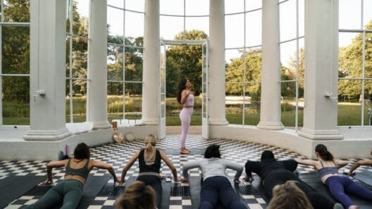 people doing yoga at Pop Up Yoga Club