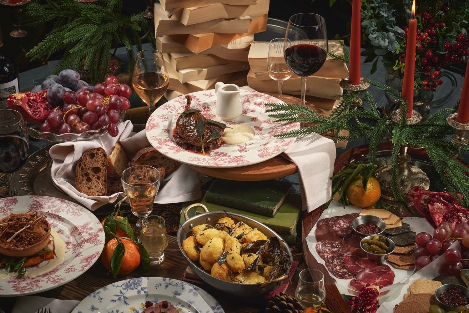 The Great Christmas Feast on the table