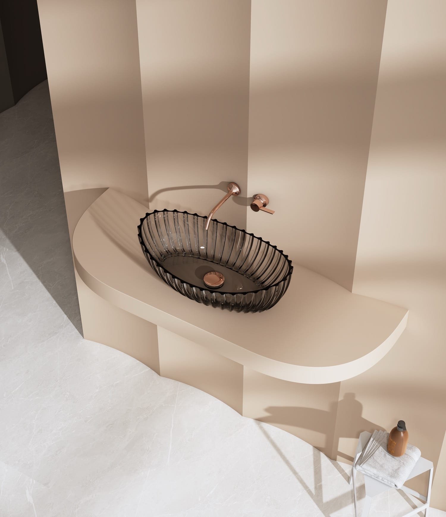 Nosa Saturnia Polished Resin Black Basin