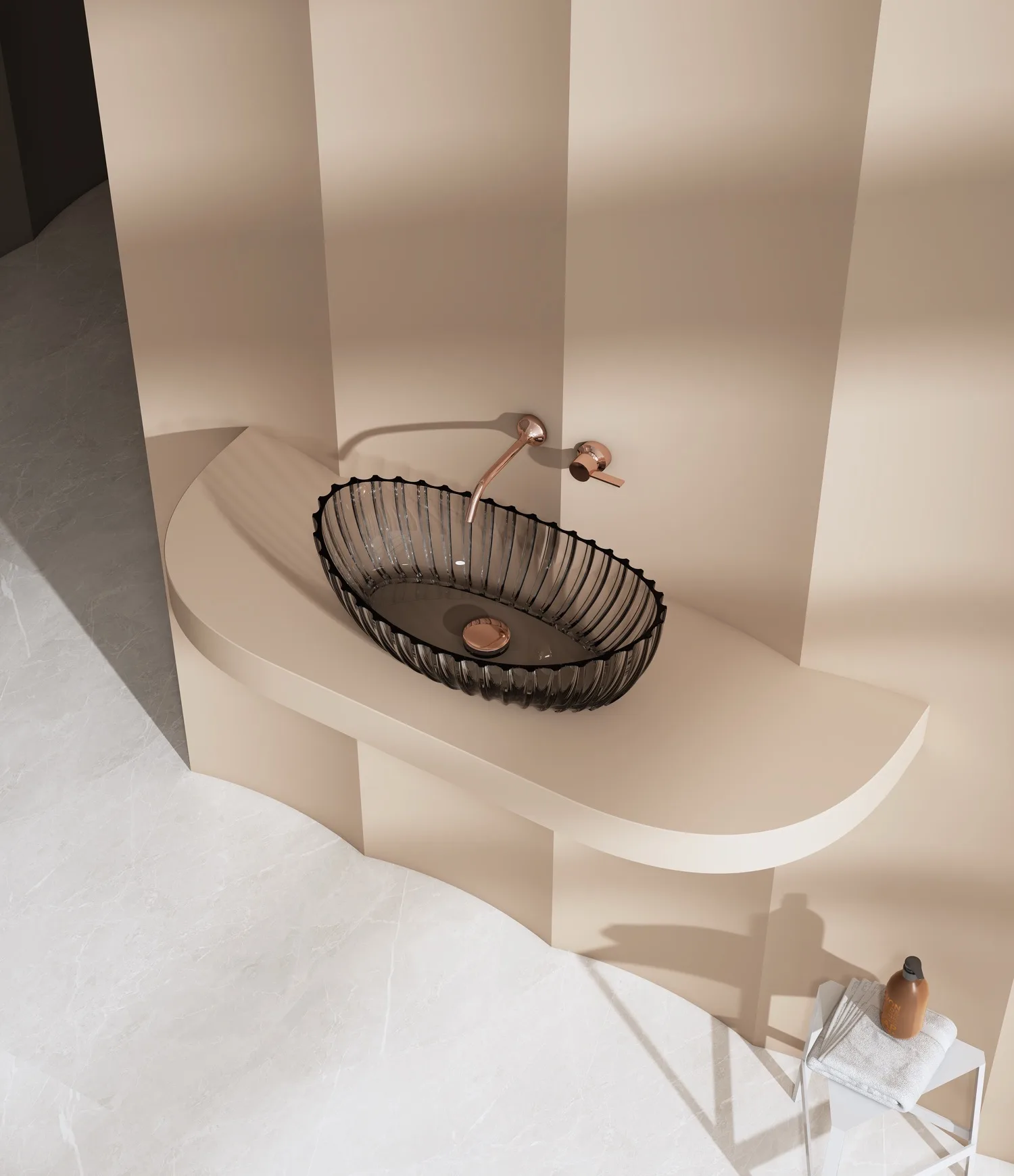 Nosa Saturnia Polished Resin Black Basin