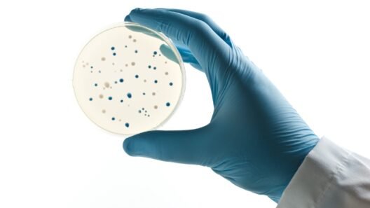 hand holding petri dish